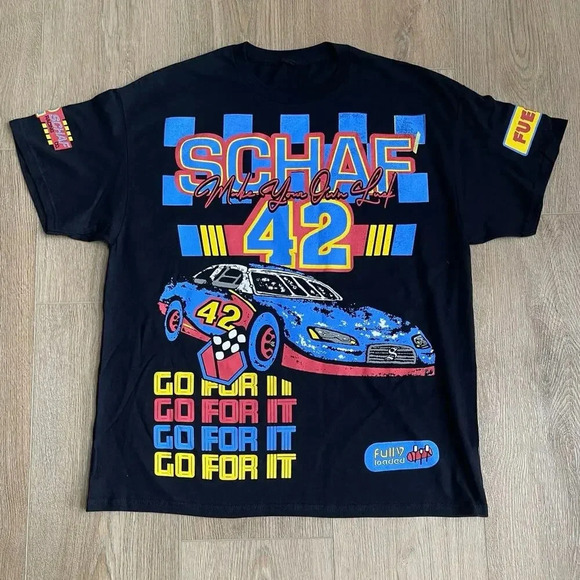 Schaf Racing Co. Men’s Make Your Own Luck Graphic Tee Cars Sz XL NWOT - Picture 2 of 8